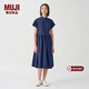 MUJI MUJI IDEE 女式 平紋 無(wú)袖連衣裙 女裝裙子夏季 GAD13C4S 藏青色 L (165/88A)