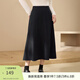 纖莉秀【松緊腰A字半身裙】大碼女裝遮胯顯瘦裙子胖mm2025冬新款3941 黑灰色 XL