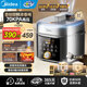美的（Midea）電壓力鍋 0氟0涂層電高壓鍋家用高壓電飯鍋電飯煲無(wú)涂層煮飯鍋沸騰濃香雙模式 70kpa高壓零氟雙膽 5L 【少鹽提鮮 健康零氟】小飛俠系列