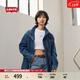 Levi's李維斯26年春夏新款女士美式復古工裝風(fēng)中長(cháng)款休閑牛仔外套 中藍色 M