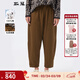 斯琴（siqin）2024秋季新款咖綠純棉松緊腰休閑褲寬松褲子百搭BDQK00513 咖綠 M