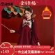 ASK JUNIOR國風(fēng)新中式兒童女童拜年服秋冬盤(pán)扣刺繡A字連衣裙古風(fēng)裙子新年裝