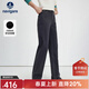 Navigare意大利小帆船女士直筒牛仔褲2025秋冬季新款加絨加厚棉質(zhì)親膚長(cháng)褲 深鴉灰 S