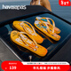 havaianas哈唯納Slim Postcard巴西印花人字拖外穿女士夏天涼拖鞋 1740-流行黃色 37-38