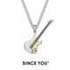 SINCE YOU搖滾吉他項鏈男潮酷個(gè)性小眾吊墜痞帥街頭嘻哈毛衣鏈女新年禮物 搖滾吉他項鏈