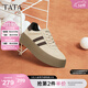 他她（TATA）加絨復古板鞋女平底德訓鞋女款休閑鞋女鞋春秋新款W9B01AM4 杏/啡 37