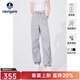 Navigare意大利小帆船女休閑褲夏季時(shí)尚薄款透氣運動(dòng)褲寬松顯瘦百搭直筒褲 冰河灰 L