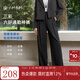 三彩2025秋季新款休閑西裝褲高腰寬松闊腿褲長(cháng)褲通勤Z 深邃灰 XL 170/76A