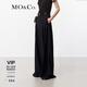 MO&Co.休閑褲含羊毛立體壓褶高腰百慕大闊腿褲挺括長(cháng)褲摩安珂 黑色 S 160