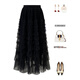 幾米初印半身裙女夏季2024年新款蛋糕裙高級感A字裙蓬蓬半裙網(wǎng)紗顯瘦長(cháng)裙 黑色 S