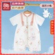 愛(ài)貝迪拉嬰兒衣服連體短袖半袖春夏薄款幼兒小孩開(kāi)空調男寶寶女外出短褲 【春夏連體衣】園藝小兔 73cm （建議16-20斤）