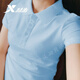 特步短袖女T恤2022新款服飾韓版翻領(lǐng)休閑運動(dòng)服上衣潮黑色半袖女士透氣耐磨速干POLO衫跑步健身衣 淺蘭【現貨速發(fā)】 L/170