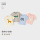 考拉鼻鼻[森林總動(dòng)員·可愛(ài)小動(dòng)物]寶寶春夏短袖T恤柔軟純棉上衣 長(cháng)頸鹿 100
