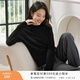香影【羊毛衫】白色半高領(lǐng)針織衫女2025秋冬新款氣質(zhì)套頭內搭毛衣 黑色 L 165/88A/110-125斤