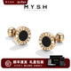 銘揚飾海 18K黃金耳釘男女單只黑瑪瑙耳飾潮流簡(jiǎn)約百搭時(shí)尚高級感字母耳環(huán) 【大號單只】18K黃金耳釘+證書(shū)