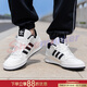 阿迪達斯（adidas）三葉草男鞋   2026新年款紅色復古低幫運動(dòng)板鞋潮流透氣休閑鞋 一號黑-亮白 40 內長(cháng)245mm