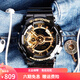 卡西歐（CASIO）男表g-shock運動(dòng)手表學(xué)生電子表防震防水雙顯夜光女表八角腕表 炫酷黑金GA-110GB-1A