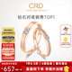 CRD克徠帝【現貨閃發(fā)】契合鉆石情侶款對戒婚戒結婚訂婚鉆戒鉑金戒 18K玫瑰金色一對 男戒約3分 女戒約5分