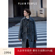 PLAIN PEOPLE學(xué)院牛角扣直筒花灰色翻領(lǐng)毛呢大衣外套2024冬季新品 花灰 M