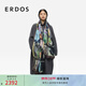 ERDOS【秀場(chǎng)同系列】 25秋冬精紡純羊絨印花薄款女披肩圍巾 彩色印花 200cmX90cm