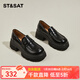 星期六樂(lè )福鞋女小皮鞋單鞋增高復古2025新款春秋百搭氣質(zhì)休閑顯瘦 黑色 37 標準碼