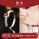 黛米 情冠 S925銀老燒紅寶石戒指騏驥紅女戒開(kāi)口戒圈新年禮物