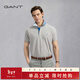 GANT/甘特夏男士休閑時(shí)尚撞色領(lǐng)口休閑棉質(zhì)舒適翻領(lǐng)純色短袖POLO衫 94灰色 M