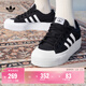 adidas NIZZA PLATFORM厚底增高運動(dòng)帆布鞋女阿迪達斯三葉草 一號黑/白   38