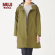 MUJI MUJI 女式 使用不易沾水布帶 風(fēng)帽大衣 長(cháng)款外套 29AD231 深米色 S