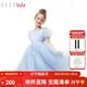ELLE KIDS童裝 “在逃”公主裙女兒童春夏季新款網(wǎng)紗亮片連衣裙 淺藍色（無(wú)裙撐） 160 (S)