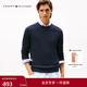 Tommy Hilfiger【絨感羊毛】Tommy26春夏男休閑純色打底針織羊毛毛衣節日禮物 藏青色DV6 M （推薦：135-150斤）