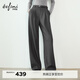 伊芙麗（eifini）朱珠代言帶腰帶時(shí)髦利落輕職場(chǎng)醋酸拖地直筒長(cháng)西裝褲26秋季新款 灰色 小個(gè)子版 隨單贈送腰帶 M 100-110斤