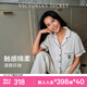 維多利亞的秘密 宅度假系列 天絲綿柔印花睡衣套裝家居服可外穿女神節禮物 23P6藍心狙擊-短袖長(cháng)褲 11262805 S