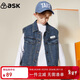 ASK JUNIOR兒童男童外套2026春裝新品中大童牛仔夾克馬甲青少年牛仔衫