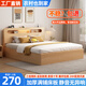楚梟實(shí)木床家用雙人床現代簡(jiǎn)約主臥大床出租房1.8米單人床架 原木色單床 1.5m*2m