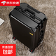 可充電拉桿箱男韓版pc加厚鋁框皮箱行李箱女學(xué)生高顏值新款萬(wàn)向輪 炫酷黑 【鋁框可坐人+箱套+充電口】 28英寸 【大容量可裝被子】