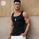 點(diǎn)悟方領(lǐng)背心男重磅螺紋棉運動(dòng)健身擼鐵訓練寬口修身緊身彈力透氣夏季 黑色 L （125-137斤）