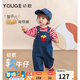 幼歌（YOUGE）嬰幼兒薯條造型軟牛仔背帶休閑褲寶寶童趣舒適寬松褲子 牛仔藍 90 cm
