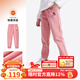 駱駝小駱駝兒童運動(dòng)褲軟殼褲戶(hù)外防水褲男童女童秋冬加絨長(cháng)褲中大童 D65CA9E007A，蓮霧粉 140