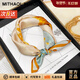 MITHAOL KUSC真絲絲巾桑蠶絲100%女士生日禮物女小方巾送媽媽丈母娘長(cháng)輩 氣質(zhì)金【心想事