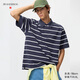 優(yōu)衣庫合作款/男裝女裝快干POLO衫/短袖條紋T恤485565 69 藏青色 XL