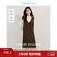 茵曼（INMAN）綿羊毛慵懶松弛V領(lǐng)無(wú)袖背心針織裙2025春秋女裝新品連衣裙長(cháng)裙子 咖色 XL