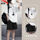 安踏（ANTA）運動(dòng)套裝女polo衫冬季短袖T恤短褲速干冰絲休閑寬松透氣兩件套 雪花白/黑 L