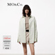 MO&Co.【UPF40+涼感防曬服】襯衫含棉夏設計感前短后長(cháng)白色摩安珂 冰川綠色 M 165