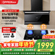 歐派（OPPEIN）頂側雙吸抽油煙機27立方大風(fēng)量1100pa家用國家補貼大吸力超薄變頻自清洗一級能效 【煙灶套裝】AT11+5.2Kw定時(shí)灶
