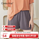 Carey Kay【清倉打折】睡衣女春夏短袖大碼椰油護膚女士家居服套裝可外穿 冷煙灰-短褲 2XL 【L-2XL建議體重120-140斤】