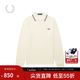 Fred Perry男士休閑POLO衫2025秋季條紋麥穗刺繡長(cháng)袖上衣潮M3636 IVX/米色 L