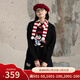 西町村屋（SETIROM）新年趣味毛衣女裝2025冬新款小企鵝上衣（含圍巾）XAAD10067 黑色 均碼