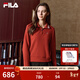 FILA 斐樂(lè )官方女子套頭衛衣2026春新款POLO領(lǐng)時(shí)尚針織新年紅色上衣T恤 節奏紅-PK M 165/84A/M