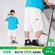 左西童裝男童工裝短褲夏季兒童全棉中褲2025新款男孩夏裝透氣褲子 白色 110 建議身高110cm左右